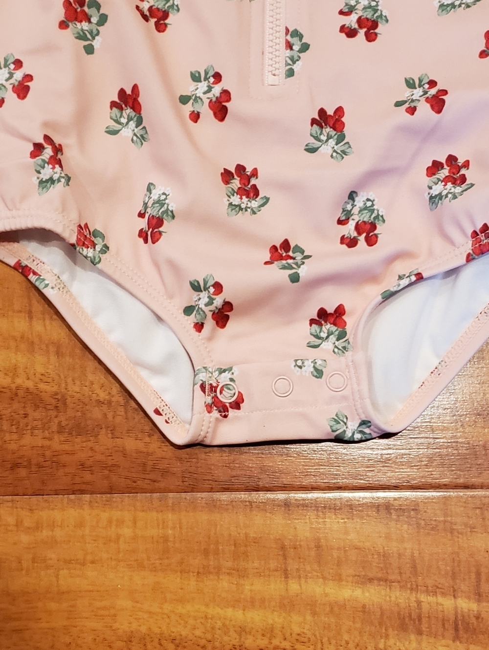 Janie and Jack NWT 18-24 months pink strawberry rashguard one-piece swimsuit - Picture 3 of 6